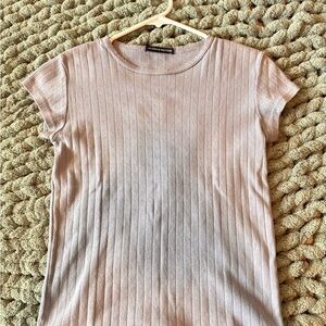 Brandy Melville Blue Ribbed Short Sleeve Tee